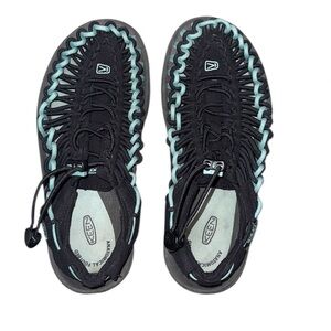 Keen Women’s UNEEK Rope Cord Sneaker Black Blue sandals shoes size 6.5